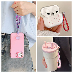 Resin Rondelle Bead with Polyester & Spandex Cord Phone Hand Strap Chains&nbsp;HJEW-TADJ0013