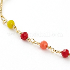 Faceted Glass Beaded Anklets&nbsp;AJEW-AN00379