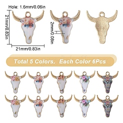 30Pcs 5 Colors Alloy Enamel Pendants&nbsp;ENAM-SC0003-85