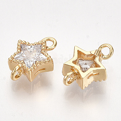 Brass Cubic Zirconia Links&nbsp;X-KK-S350-311