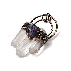 Natural Quartz Crystal Prism & Amethyst Big Pendants&nbsp;G-A270-02R