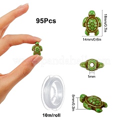 DIY Tortoise Bead Stretch Bracelets Making Kits&nbsp;DIY-SC0015-28B-C