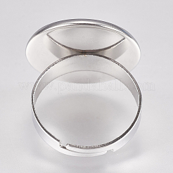 Tarnish Resistant 304 Stainless Steel Pad Ring Settings&nbsp;STAS-G173-19P-18mm