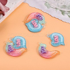 10 Sets Gradient Color Opaque Resin Pendants&nbsp;RESI-SZ0001-91G