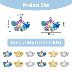 18Pcs 3 Colors Ion Plating(IP) 304 Stainless Steel Pendants&nbsp;STAS-DC0014-41
