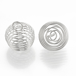 Hollow Lantern Iron Wire Bead Cage Pendants&nbsp;X-IFIN-N001-01P