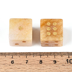 Natural Yellow Jade Carved Cube Dice&nbsp;T144-07H