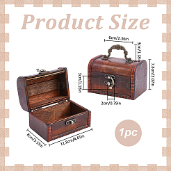 Retro Rectangle Wooden Storage Treasure Chests for Trinkets&nbsp;AJEW-WH0871-84A