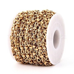 304 Stainless Steel Textured Oval Link Chains&nbsp;CHS-N005-06E-G