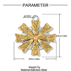 304 Stainless Steel Pendants&nbsp;STAS-OY018-23G