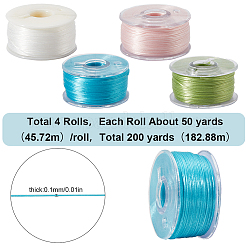 4 Rolls 4 Colors Special Coated Polyester Beading Threads for Seed Beads&nbsp;OCOR-SC0001-08C