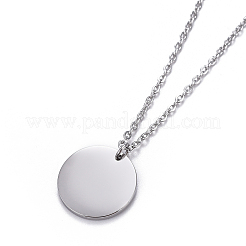 Non-Tarnish 304 Stainless Steel Cable Chains Pendant Necklaces&nbsp;NJEW-F267-15P