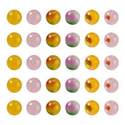 90Pcs 6 Style Spray Painted Glass Beads&nbsp;GGLA-YW0001-10