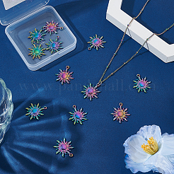 12Pcs Rainbow Color Alloy Pendants&nbsp;FIND-LP0001-55