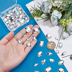 70Pcs 7 Styles Octagon Oval Triangle Sew on Rhinestone&nbsp;ACRT-PH0001-17A