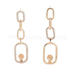 Brass Micro Pave Clear Cubic Zirconia Stud Earring Findings&nbsp;KK-S364-149