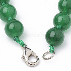 10MM Round Dyed Natural White Jade Beaded Necklaces&nbsp;NJEW-S404-18-01