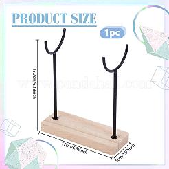 Alloy Crystal Wand Display Stands with Wooden Base&nbsp;BDIS-WH0014-07C-EB