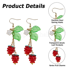 4 Pairs 304 Stainless Steel Dangle Earrings&nbsp;EJEW-HS00014