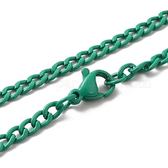 Spray Painted 201 Stainless Steel Curb Chain Necklaces&nbsp;NJEW-R258-01F