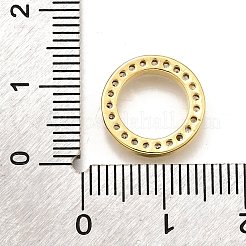 Brass Micro Pave Clear Cubic Zirconia Linking Rings&nbsp;KK-K401-17G