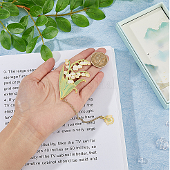 May Lily of the Valley Flower Enamel Bookmarks&nbsp;AJEW-WH0348-217