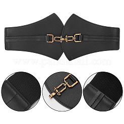 2Pcs 2 Colors PU Leather Wide Elastic Corset Belts for Women Girl&nbsp;AJEW-WR0002-10