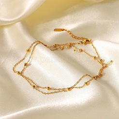 French Style 304 Stainless Steel Cable Chain Double Layer Bracelets&nbsp;IW3608