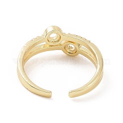 Clear Cubic Zirconia Circle Ring Open Cuff Ring&nbsp;RJEW-E072-19G