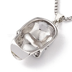 Alloy Skull with Star Pendant Necklace with 201 Stainless Steel Box Chains&nbsp;NJEW-E016-11AS