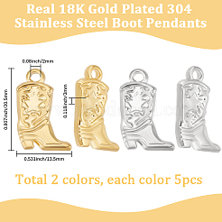 10Pcs 2 Colors 304 Stainless Steel Pendants&nbsp;STAS-BBC0007-03