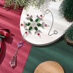 Christmas Glass Snowflake Pendant Decoration&nbsp;HJEW-TA00230