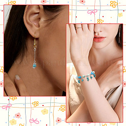60Pcs 2 Styles Glass & Synthetic Turquoise Pendants&nbsp;PALLOY-SW00127