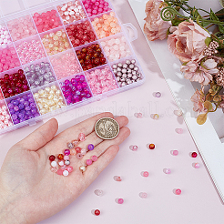DIY 1200Pcs Crackle Glass & Acrylic Round Beads Findings Kits&nbsp;DIY-PA0001-34B