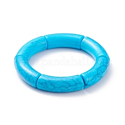 11Pcs 11 Color Imitation Gemstone Acrylic Curved Tube Chunky Stretch Bracelets Set for Women&nbsp;BJEW-JB08136