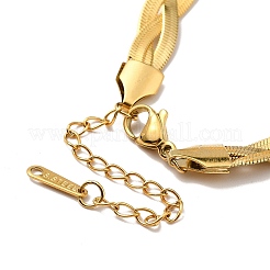 304 Stainless Steel Interlocking Herringbone Chain Bracelet for Men Women&nbsp;BJEW-H554-01G