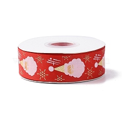 25 Yards Flat Christmas Theme Printed Polyester Grosgrain Ribbon&nbsp;OCOR-C004-04A