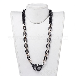 Personalized Acrylic & CCB Plastic Cable Chain Necklaces&nbsp;NJEW-JN02824-02