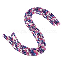 Gradient Color Natural Dyed White Jade & Lapis Lazuli & Synthetic Shoushan Stone Beads Strands&nbsp;GG-CBA1E0E-01C