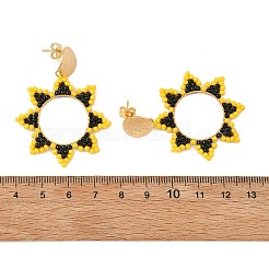 Brass Dangle Stud Earrings for Women&nbsp;EJEW-MZ00758