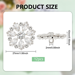 12Pcs 1-Hole Alloy Shank Buttons&nbsp;BUTT-FG0001-29