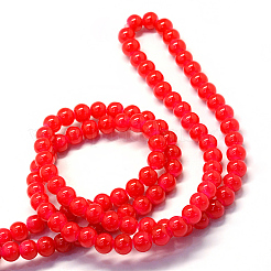 Baking Paint Imitation Jade Glass Round Bead Strands&nbsp;DGLA-Q021-12mm-05