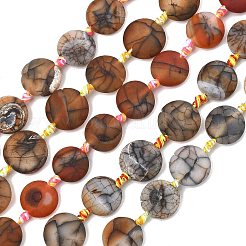 Natural Fire Crackle Agate Beads Strands&nbsp;G-A306-A01-01