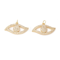 Brass Micro Pave Clear Cubic Zirconia Pendants&nbsp;ZIRC-Z019-12G-NR