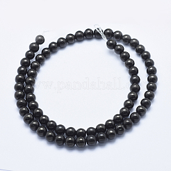 Natural Coal Quartz Bead Strands&nbsp;G-E444-39-6mm