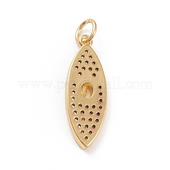 Brass Micro Pave Clear Cubic  Zirconia Pendants&nbsp;KK-D532-08G