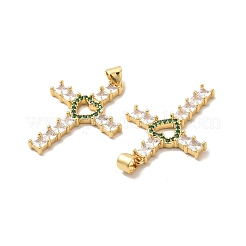 Rack Plating Brass Micro Pave Cubic Zirconia Pendants&nbsp;KK-K165-06G-02
