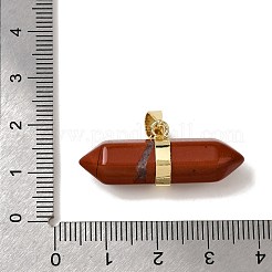 Natural Red Jasper Double Terminal Pointed Pendants&nbsp;G-NH0001-15G-09