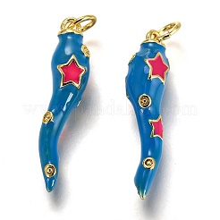 Brass Enamel Pendants&nbsp;KK-B026-15G-E