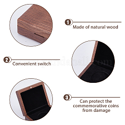 1Pc Rectangle Wood Commemorative Coin Magnetic Boxes&nbsp;CON-DC0001-26